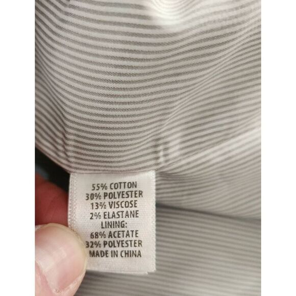 ST. JOHN Double Breasted Striped Swing Jacket Size Medium - Picture 6 of 6